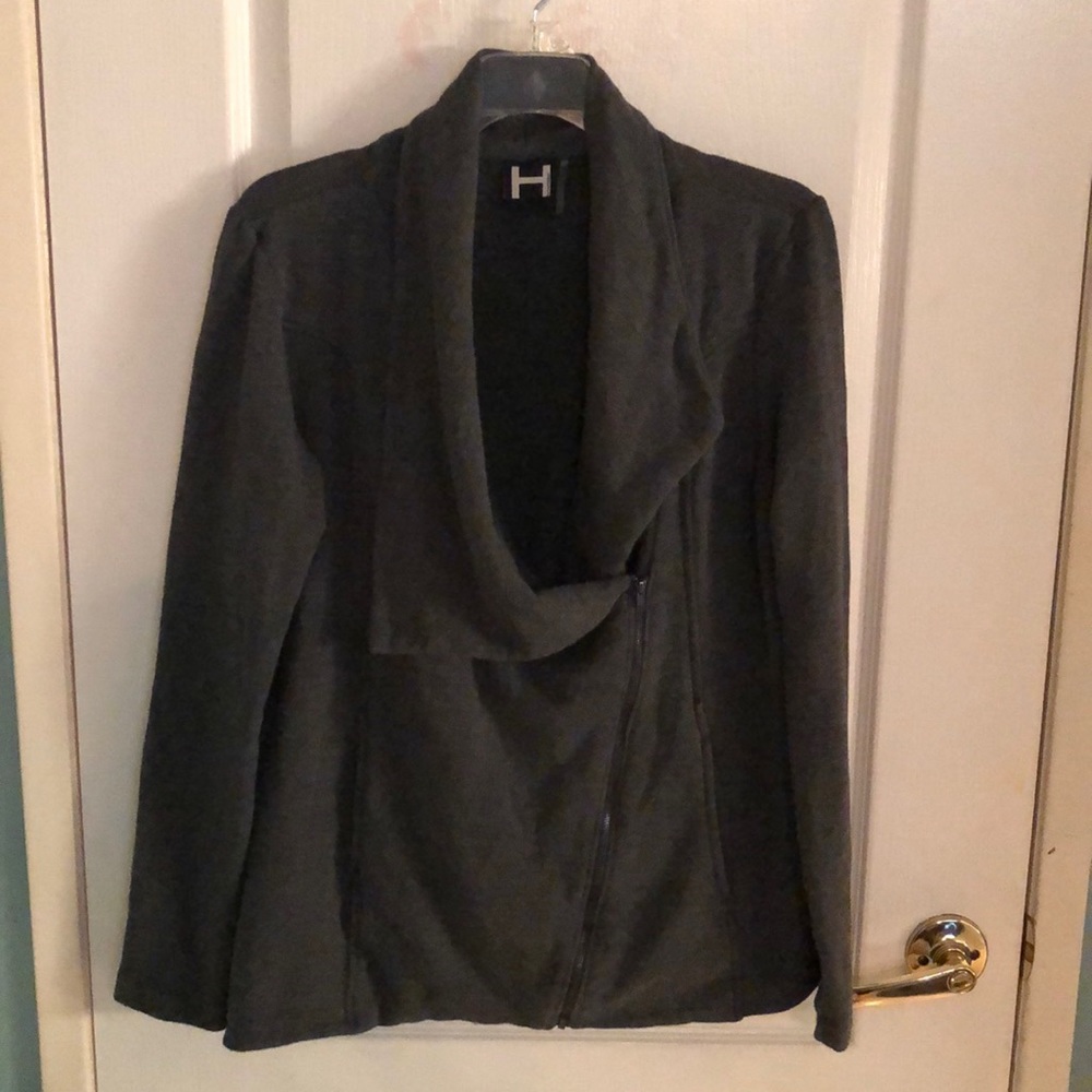 H By Bordeaux Asymmetrical Fleece Jacket